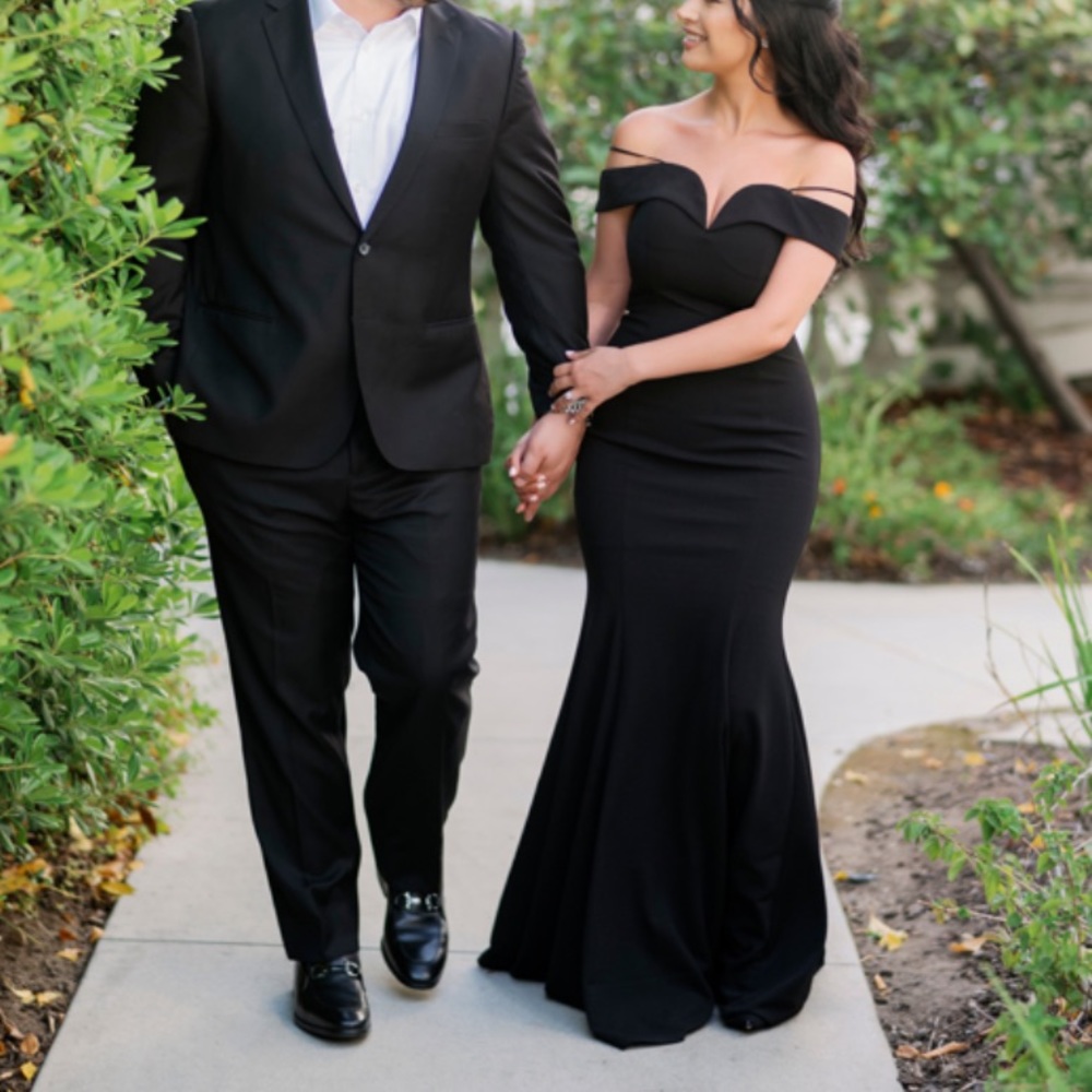 Black Off Shoulder Gown Dress